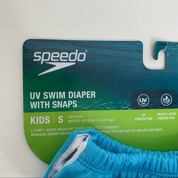 Speedo UV Baby Kids Blue & Pink Swim Diaper W/ Snaps Animal Graphic Small 6 Mo - Picture 9 of 16